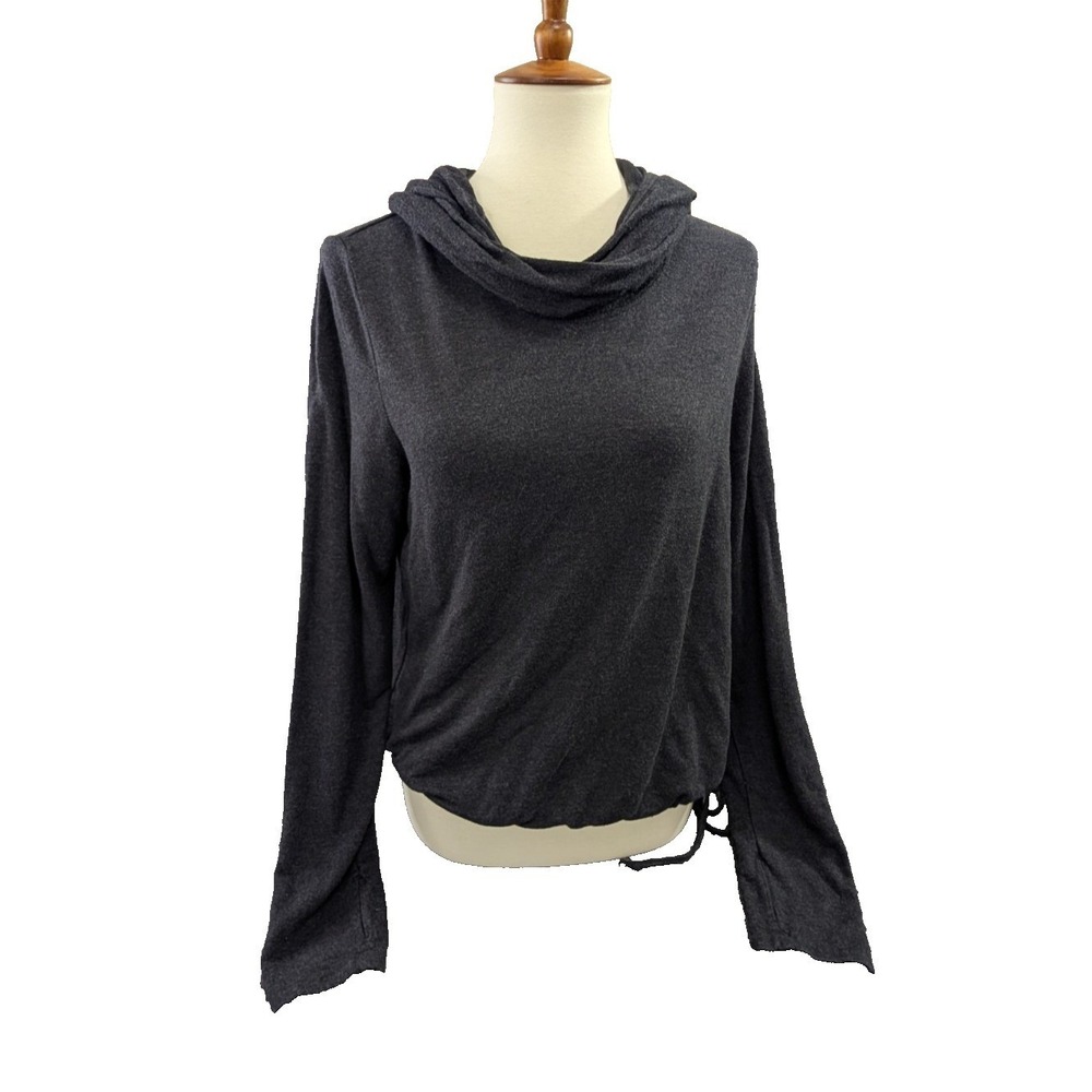 Cabi Pullover Hoodie Cowl Neck Top Womens M Black Casual Minimalist Comfy